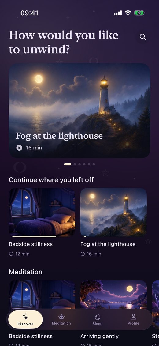 The Discover screen